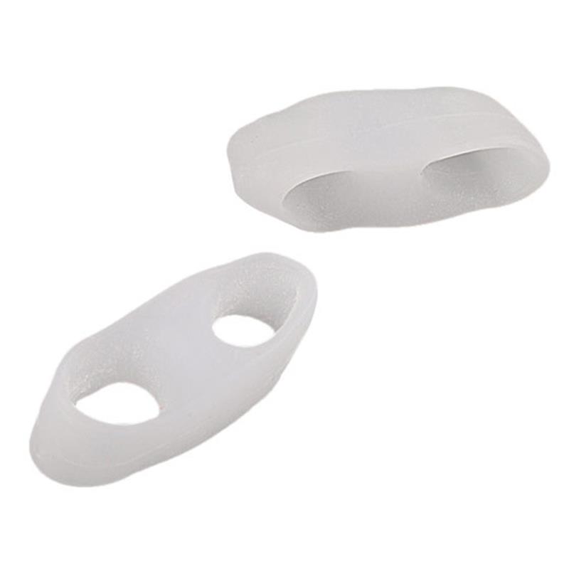 1 Pair Kapmore Toe Separator 2 Holes Silicone Soft Elastic Toe Spacer Toe Straightener Nails Finger Separator for Adult