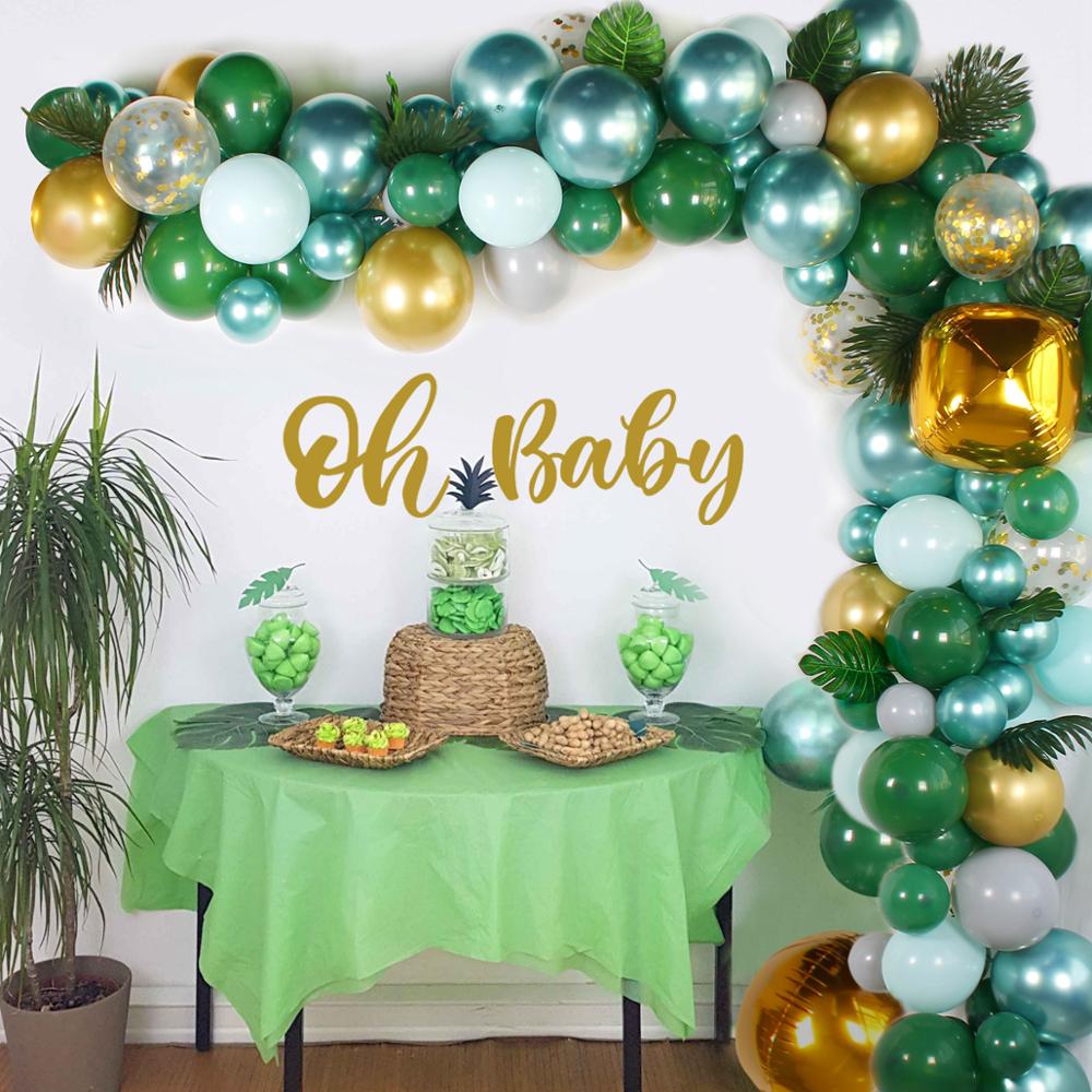 141pcs Macaron Balloon Garland Birthday Party Decor Kids Baby Shower Ballon Arch Wedding Party Globos Oh Baby Wood Wall Sticker