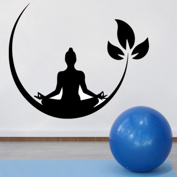 Yoga Club Wall Sticker Decal Lotus Body-building Posters Vinyl Wall Decals Home Decoration Decor Mural Yoga Sticker