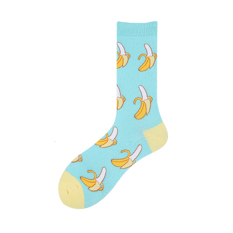 1 Pair Men Socks Cotton Funny Crew Socks Fruit Banana Pineapple Broccoli Socks Novelty Gift Socks For Autumn Winter Gift