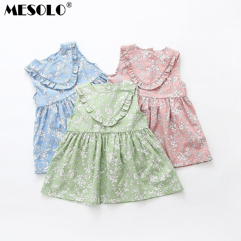 MESOLO New 2019 Cotton Children's Clothing Girls Girls Baby Dress Baby Clothes Dress Casual Fashion Cute Small Fresh