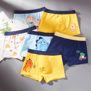 4pcs/Lot Boys Boxer Briefs Kids Cotton Underwear Baby Boy Underpants Teenager Cartoon Print Soft Children Panties 2-14T 2020