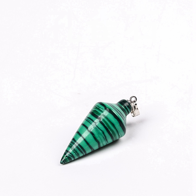 Pendulum Line Cone Stone Pendants Healing Chakra Beads Crystal Quartz Charms for DIY Necklace Jewelry Making Assorted Color