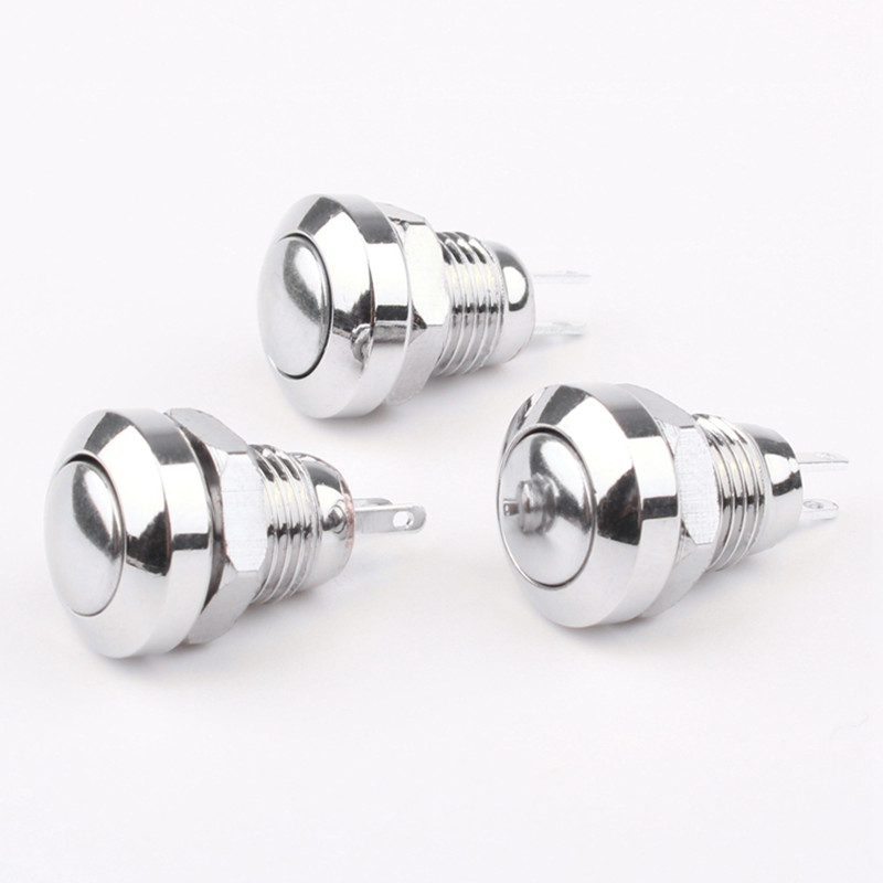 Push button Switch 8mm Momentary Metal Stainless Steel 1NO 3-220v waterproof Push-button switches