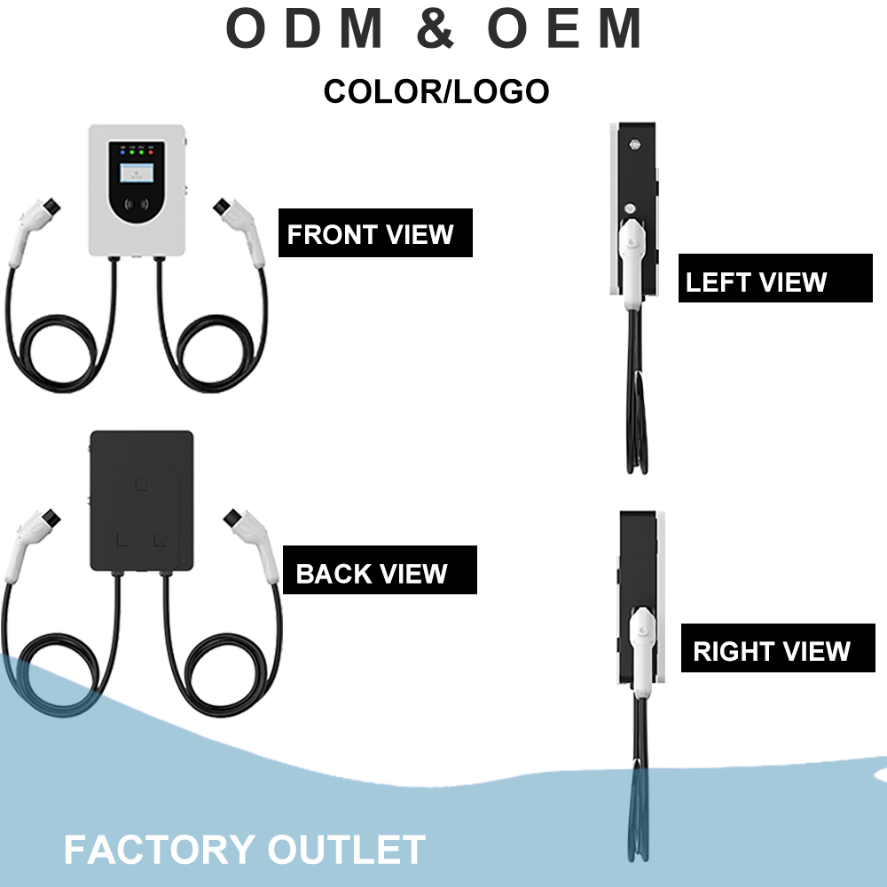 14Kw AC Pole-Mounted EV Car Charger Double guns