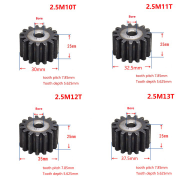 1Pcs 2.5Mod 10T-25T 45# Steel Spur Gear Metal Module 2.5 Moter Gear Wheel 10 Tooth-25 Tooth