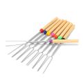 8 Pieces 32-Inch Colorful Telescopic Roasting Marshmallow Barbecue Skewers BBQ Stick Fork BBQ Tools