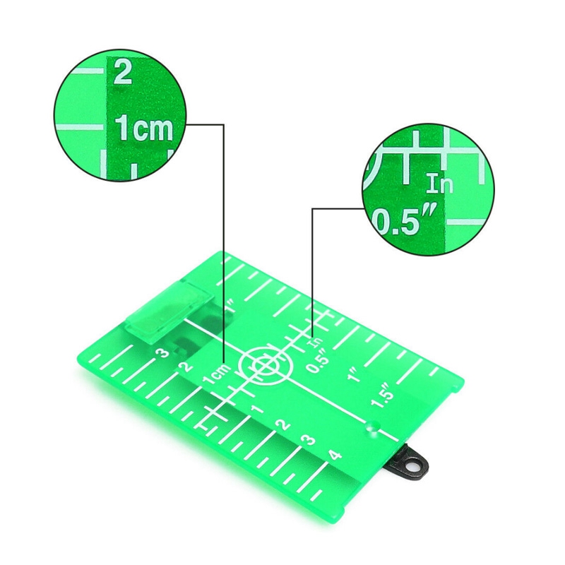 PINTUDY Magnetic Laser Target Card Plate Laser Level Tool Rotary Cross Line Laser Level Horizontal Vertical Multiusos Green Red