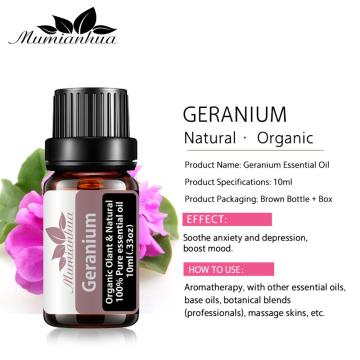 Geranium Essential Oil Pure Natural 10ML Pure Essential Oils Aromatherapy Diffusers Oil Relieve Stress Home Air Care