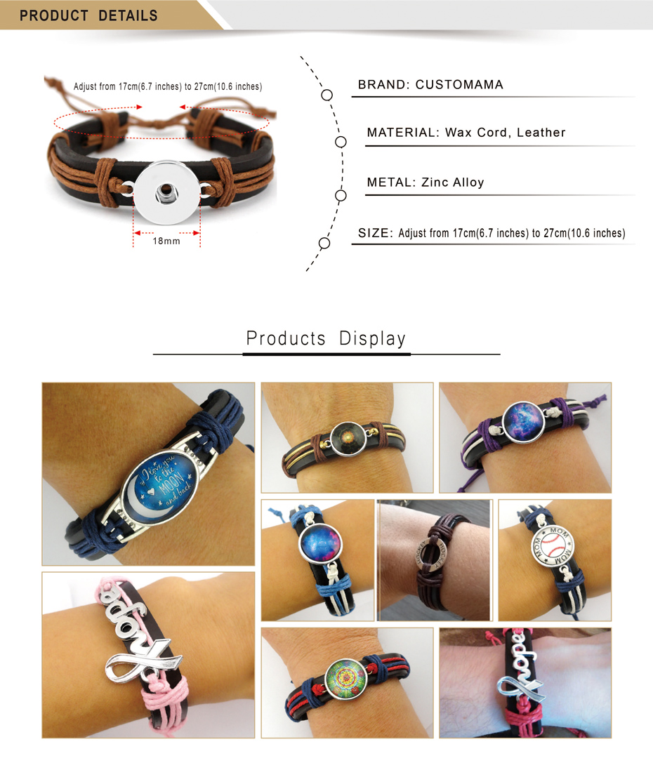 Field Ice Hockey Football Soccer Softball Volleyball Lacrosse Basketball Charm Leather Bracelets Women Men Unisex Jewelry Gift