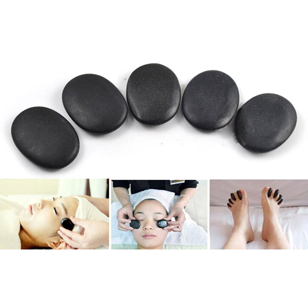 7Pcs/Set Safety Lava Natural 3*4cm Stones Energy Massage Hot Spa Rock Basalt Stones Wholesale