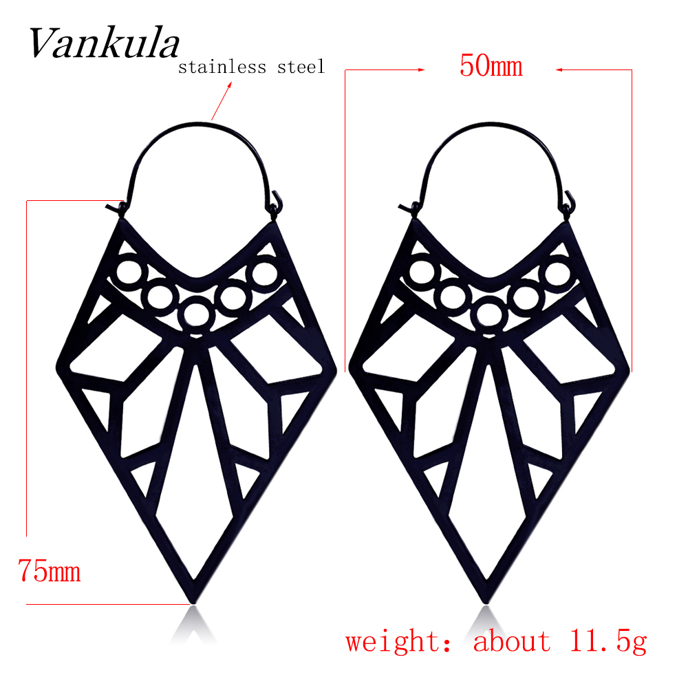 Vankula 2PCS Stainless Steel Dangle Earrings Gauges Plugs Ear Tunnels Light Weight Fasion Jewelry Piercing Ear Hangers Gold