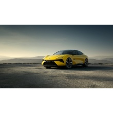New mid-size pure electric coupe Lotus Emeya Yellow