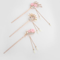 Vintage Retro Flower Tassel Handmade Hair Sticks Hair Chopsticks Chinese Bridal Wedding Tiara Hair Jewelry for Women