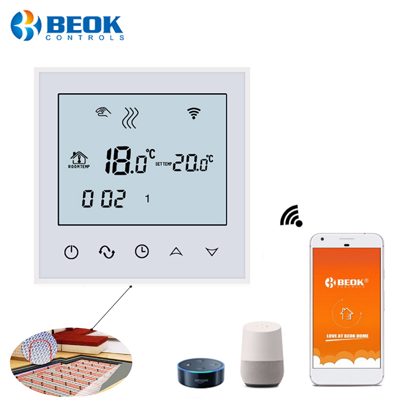 Beok Smart Wifi Thermostat for Electric Floors Heating with Programmable Function Thermoregulator with Google Home Alexa