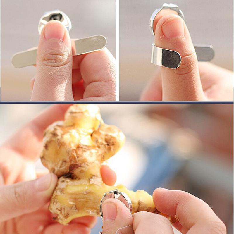 Meltset Stainless Steel Alloy Garlic Ginger Peeler Kitchen Gadget Chinese Chestnut Cutter Zester Fruit Tools