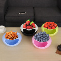 Creative Lazy Fruit Dish Snacks Nut Melon Seeds Bowl Double Layer Plastic Candy Plate Peels Shells Storage Tray Desk Home Decor