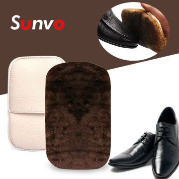 Sunvo Leather Shoe Care Brush Gloves for Polishing Cleaning Soft Imitation Wool Plush Shoes Cleaner Wipe Shoes Mitt Random Color