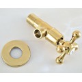 Gold Color Brass 1/2"male x 1/2" male Brass Bathroom Angle Stop Valve Gold Finish Filling Valves Bathroom zav013