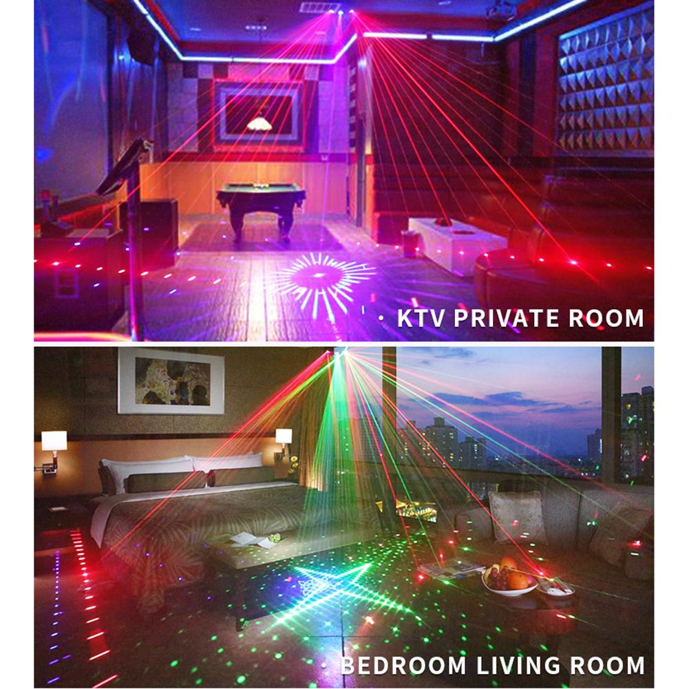 9-eye RGB Disco Dj Lamp DMX Remote Control Strobe Stage Light Halloween Christmas Bar Party Led Laser Projector Home Decor
