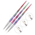 3/1pcs Nail Brushes Painting Liner Gel Polish Nail Extension Manicure Rhinestone Acrylic Wood Handle Stripe Lines Nails Art Pen