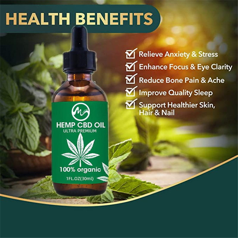 Minch Pure Hemp CBD Oil Pain Relief Oil 100% Organic Hemp Seeds Oil Extract Drop for Pain Anxiety & Stress Relief Skin Care Oil