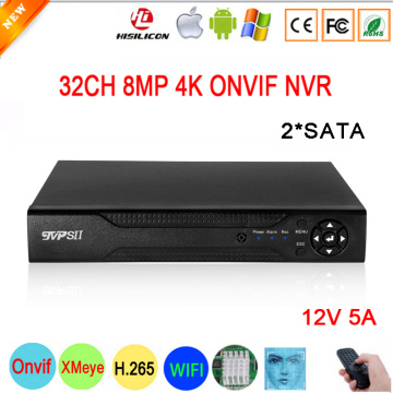 12V 5A Hi3536C 8mp 4K XMeye Surveillance Video Recorder Face Detection Audio 2*SATA H.265+ 32CH 32 Channel Onvif CCTV DVR NVR