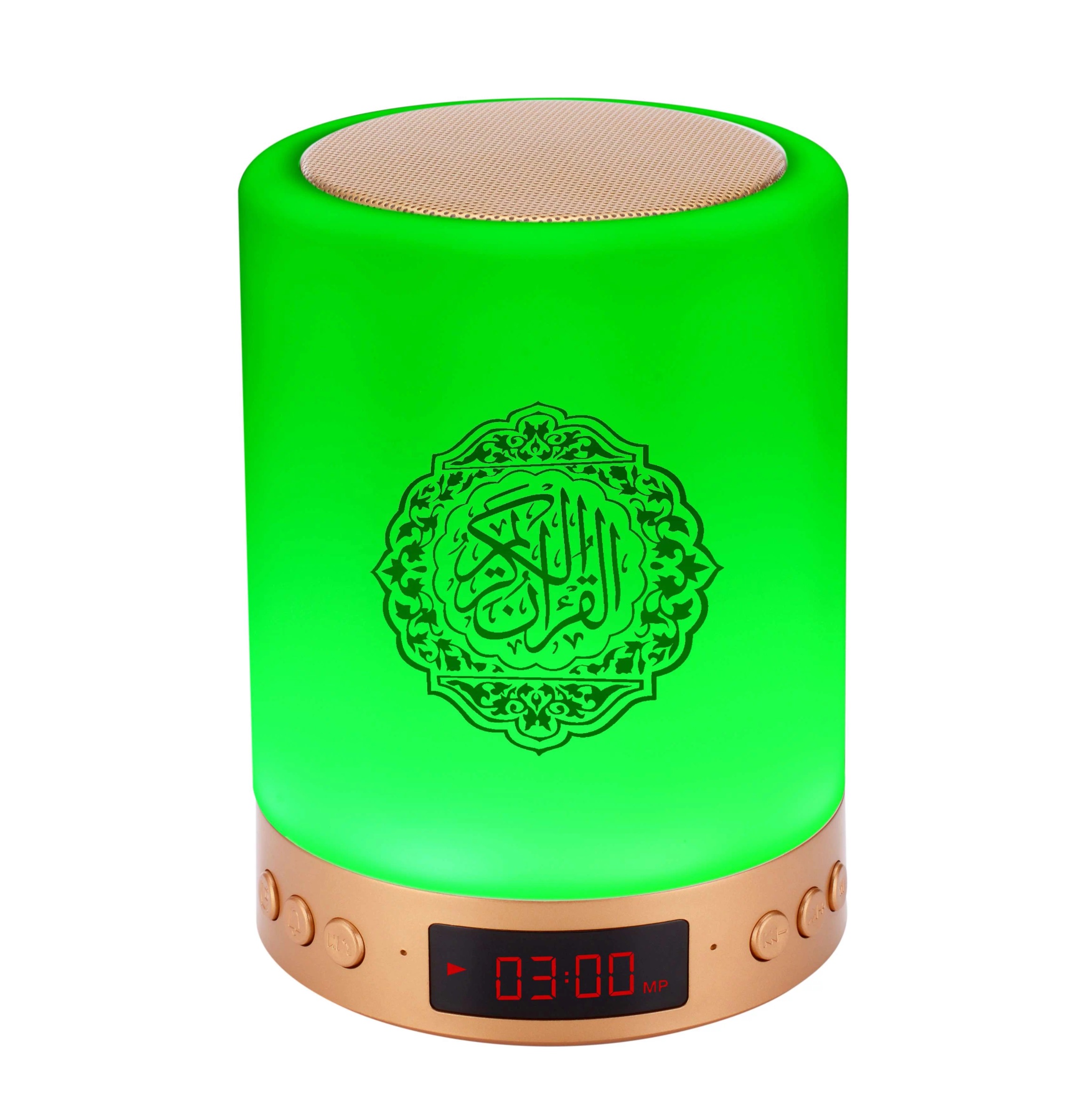 16G AZAN Quran Speaker Night light mp3 Player Quran Player with Display Clock Speakers Wireless