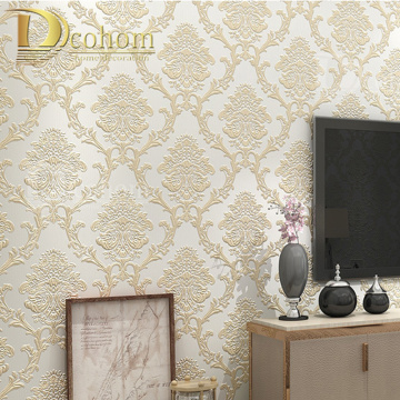 European 3D Relief Damask Design Wall Paper Home Decor Bedroom Living Room non-woven Classic Wallpaper for Walls Roll