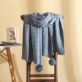 2020 New Winter Imitation Cashmere Pure Color Bib Wool Ball Scarf for Women Warm and Simple Double-sided Korean Shawl