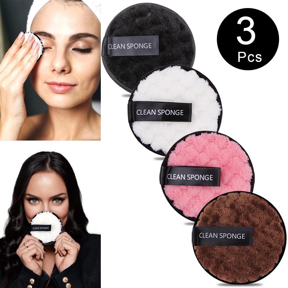 1/3Pcs Make up Remover Pads Microfiber Makeup Remover Washable Cleansing Sponge Make Up Cloth Cotton Pads Facial Cleansing Towel