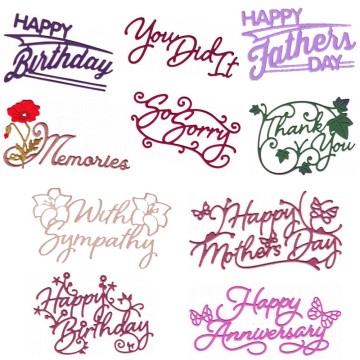 You Did It Memories So Sorry With Sympathy Happy Birthday Phrases Metal Cutting Dies for DIY Scrapbooking Cards Crafts 2019 New