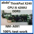 Suitable for Lenovo Thinkpad X240 notebook motherboard CPU i5 4200U 100% test work FRU 04X5170 04X5146 04X5147 04X5158 04X5159
