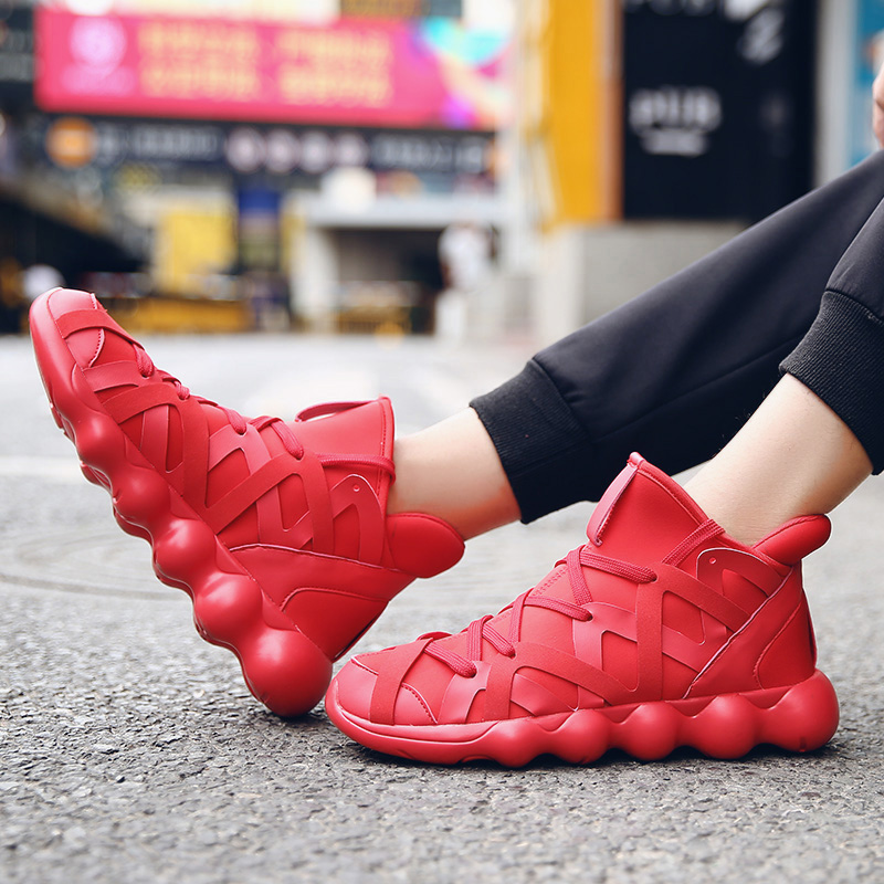 Cool couple basketball shoes high-top casual shoes fashion sports shoe hipsters must-have wear-resistant cushioning walking shoe