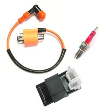 Ignition Coil+6 Pin AC CDI 3-Electrode+D8TC D8TJC Spark Plug For CG 125cc 150cc 20cc 250cc Vertical Air-cooled