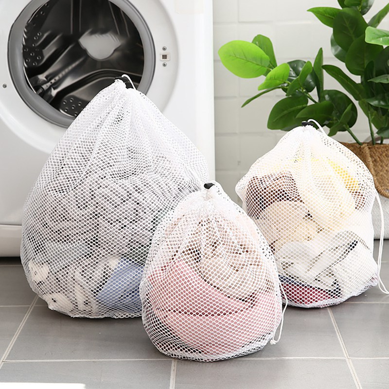 New Practical Large Washing Net Bags, Durable Fine Mesh Laundry Bag With Lockable Drawstring For Big Clothes #j