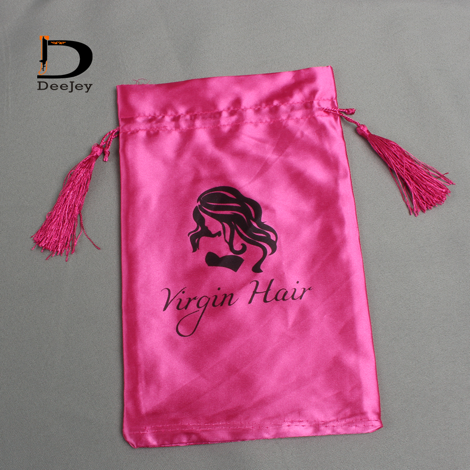 Stock hair packaging satin silk bags 18x30cm white hot pink black bags for packing hair or other gifts crafts 10pcs lot