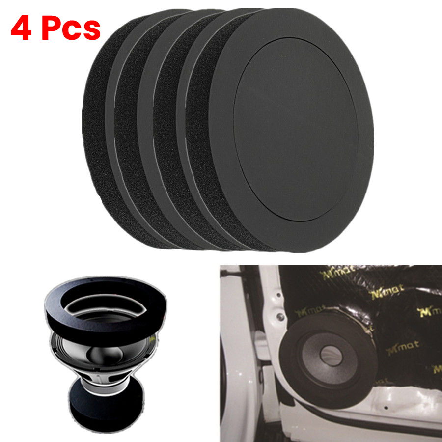 4x 6.5" Car Door Speaker Bass Ring Foam Woofer Pad Noise Sound Wave Accessories CSV