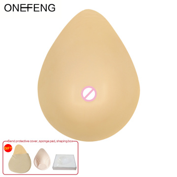 ONEFENG Silicone Breast Prosthesis Light Weight Silicone Boob for Breast Cancer Women Teardrop Shape 100-470g/pc