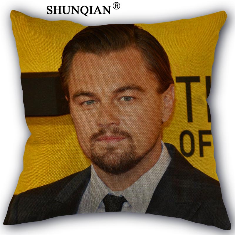 Leonardo DiCaprio Pillow Cover Custom Cotton Linen Decorative Pillows Covers Case For Textiles Chair 45x45cm one side A1017
