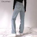 2020 High Waist Loose Comfortable Jeans For Women Plus Size Fashionable Casual Straight Pants Mom Jeans Washed Boyfriend Jeans