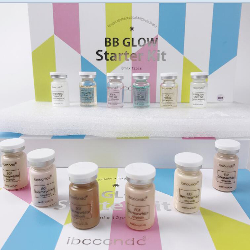 12pcs 8ml Brand BB Cream Glow Serum Ampoule Add Foundation Niacinamide/peptide For Effective Brightening Anti-aging