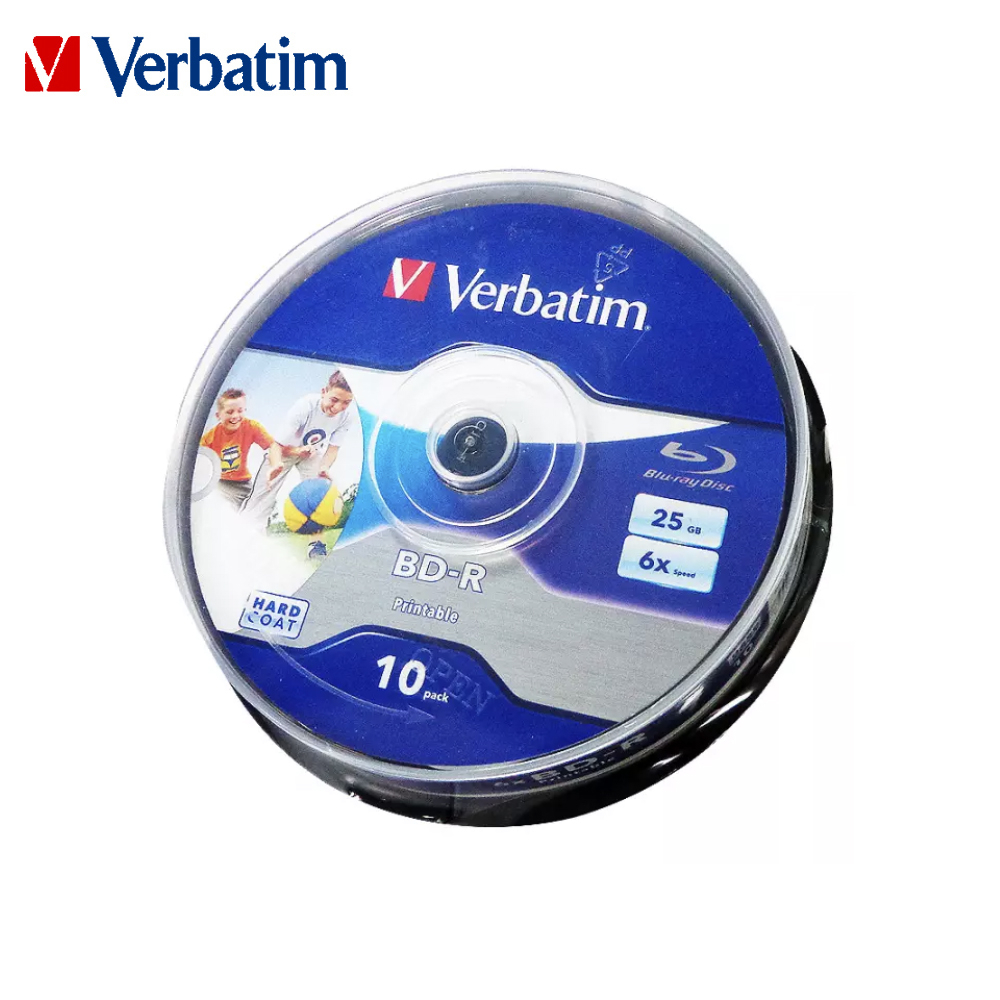 Original Verbatim 6X Blu-ray BD-R 25GB Blank Disc Recordable Media Unprintable Lots Blue Ray Disk Compact Storage blu ray player