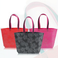 Women Foldable Shopping Bag Printed Non-Woven Thick Handbag Casual Large Capacity Lace Nonwoven Market Bags