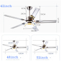 Factory wholesale high quality 52 Inch stainless steel LED Ceiling Fans Creative simplicity 4 leaves led Fan lights