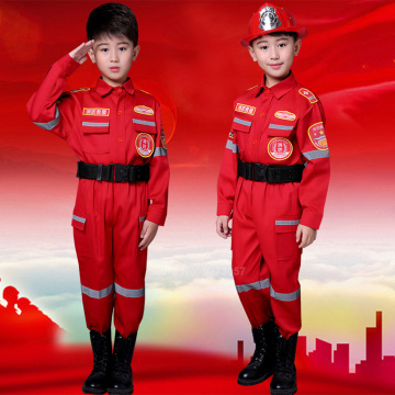 Children Halloween Costumes for Kids Boys Girls Army Suit Fireman Firefighter Sam Role-play Uniforms Fancy Performance Clothing