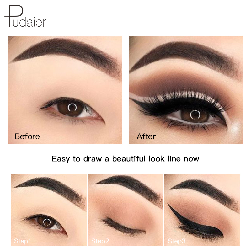 Pudaier Soft head Black Liquid Eyeliner Pen Makeup Waterproof Sweat Proof Eye Liner Pencil Women Makeup tool TSLM2