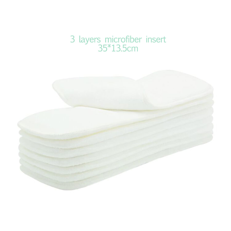 Elinfant 10pcs 3 layers microfiber cloth diaper nappy insert super absorbent 35x13.5cm fit baby cloth pocket diaper