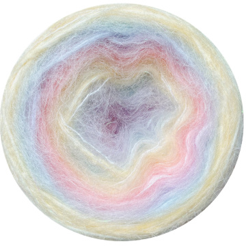 Mohair Knitted Rainbow Dyed Thread Baby Sweater Dream Girl Woolen Hat Stitch Material 100g yarn for knitting DIYmanual