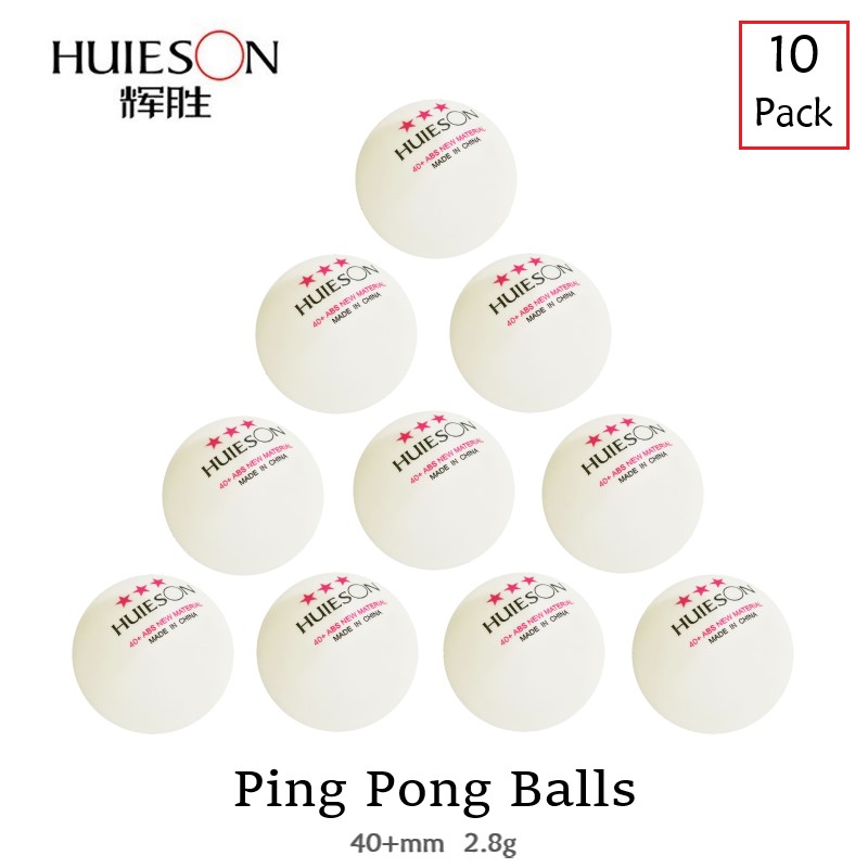 10 Pcs/Pack Huieson Ping Pong Balls 3 Star New Material ABS Plastic Table Tennis Balls 2.8g 40+mm